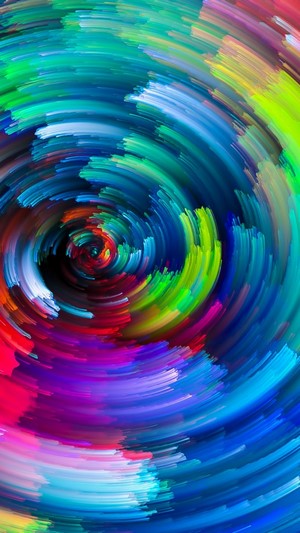 Abstract swirling rainbow colors