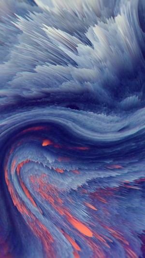 Abstract sound wave with blue and orange colors