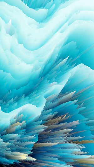 Abstract blue waves and sharp formations
