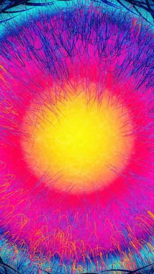 Abstract colorful circle with radiating lines
