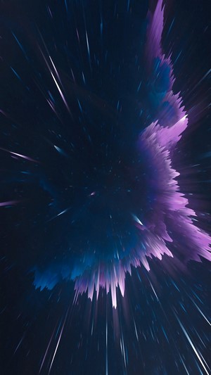 Abstract space explosion with purple and blue colors