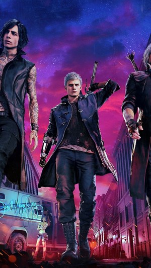 Nero, V, and Dante from Devil May Cry 5