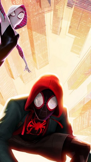 Spider-Gwen and Miles Morales from Spider-Man: Into the Spider-Verse