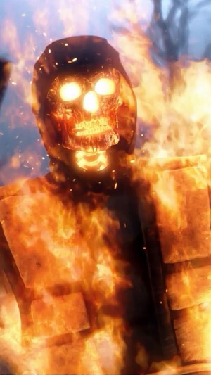 Scorpion from Mortal Kombat 11 on fire