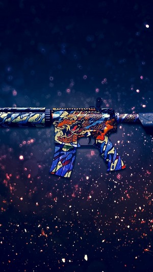M4A4 Dragon King skin from CS:GO