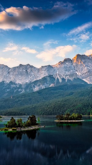 Lake and Mountains with Clouds