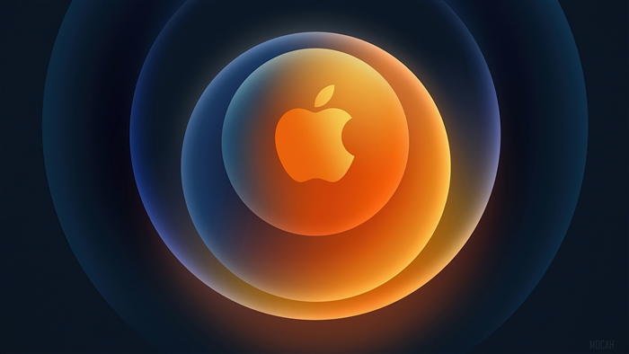 Apple Logo on Concentric Circles 4K