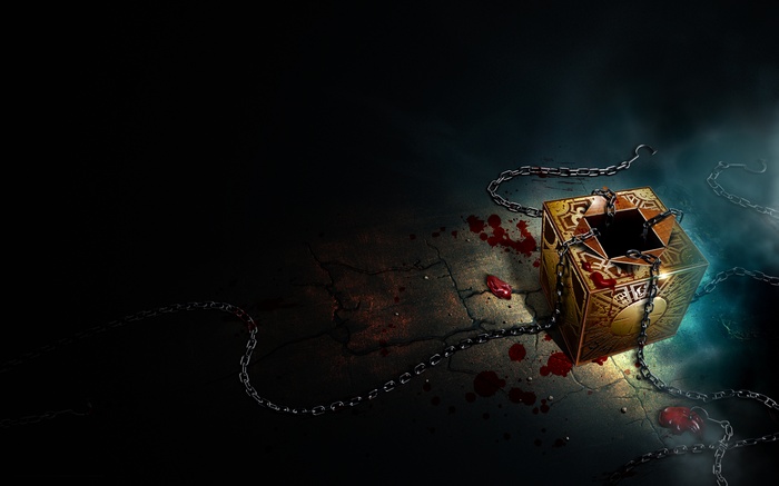 Hellraiser Lament Configuration Box with Chains and Blood