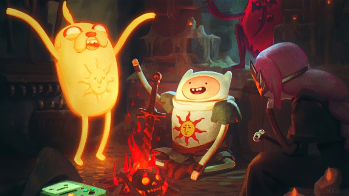 Adventure Time Meets Dark Souls Illustration 4K