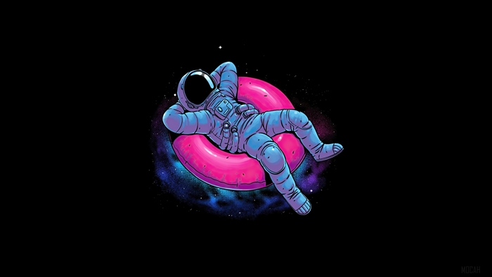 Astronaut Chilling on Pink Donut 4K