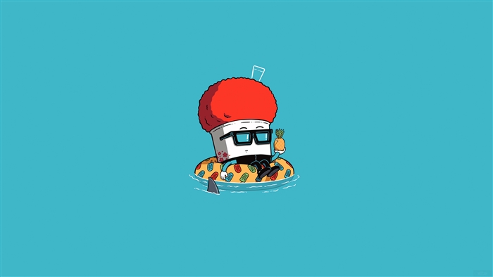 Chilling Slurpee Character in Minimalist 4K