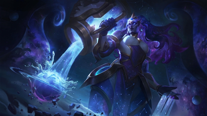 Illaoi Cosmic Splash Art League of Legends 4K