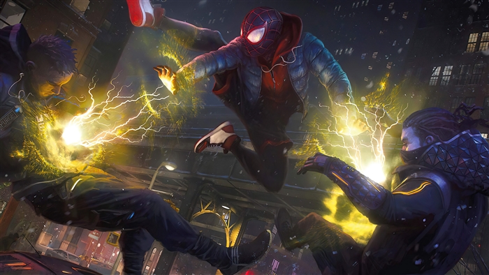 Miles Morales from Marvel's Spider-Man fighting enemies with Venom Strike 4K
