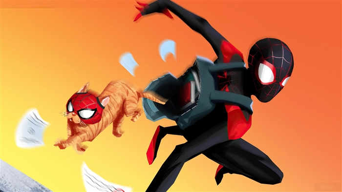 Spider-Man Miles Morales with Spider Cat 4K