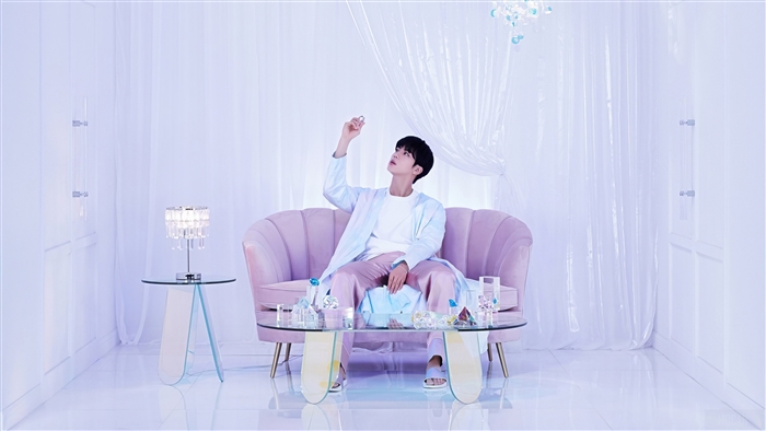 Kim Seok Jin from BTS in Serene Pastel Room 4K