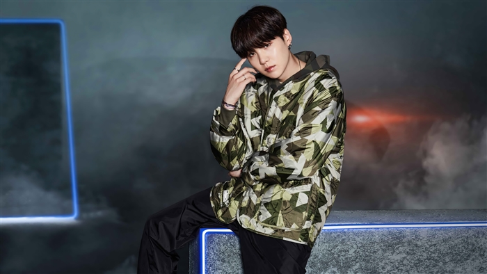 Suga from BTS posing for Fila 4K