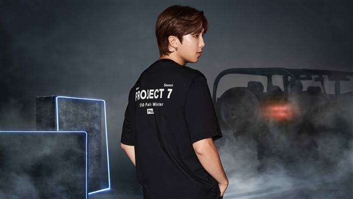 RM from BTS wearing Fila Project 7 t-shirt