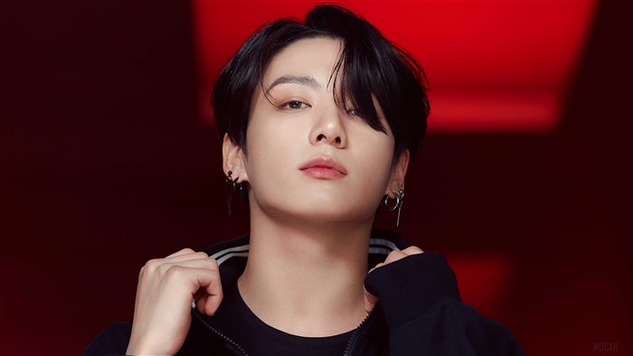 Jungkook BTS Photoshoot with Red Background 4K
