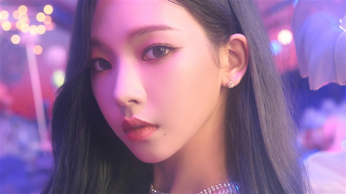 Karina from Aespa Close-up in Purple Lighting 4K
