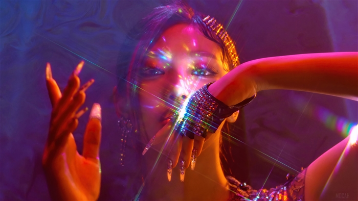 Ningning of Aespa in Colorful Light Effects 4K