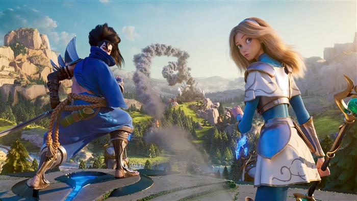 Yasuo and Lux in League of Legends Wild Rift 4K