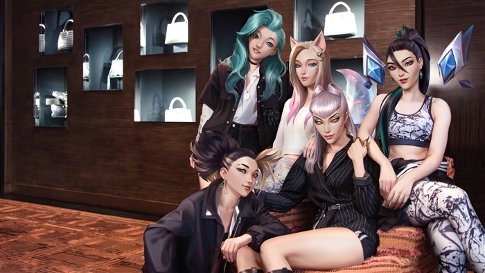KDA League of Legends Iconic Character Group 4K