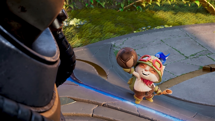 Teemo from League of Legends holding a ball