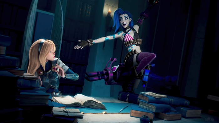 Jinx and Lux from League of Legends Wild Rift