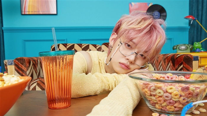 Yeonjun from TXT with Glasses and Cereal Bowl 4K