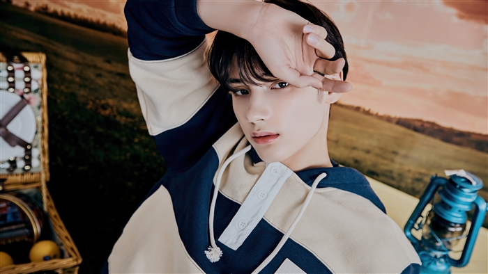 Huening Kai from TXT in a photoshoot
