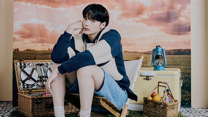 Huening Kai from TXT in a photoshoot