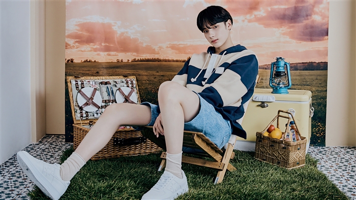 Huening Kai from TXT in a picnic photoshoot