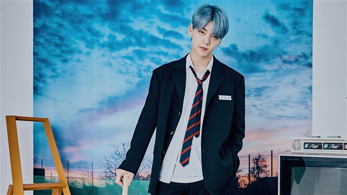 Soobin from TXT in a photoshoot