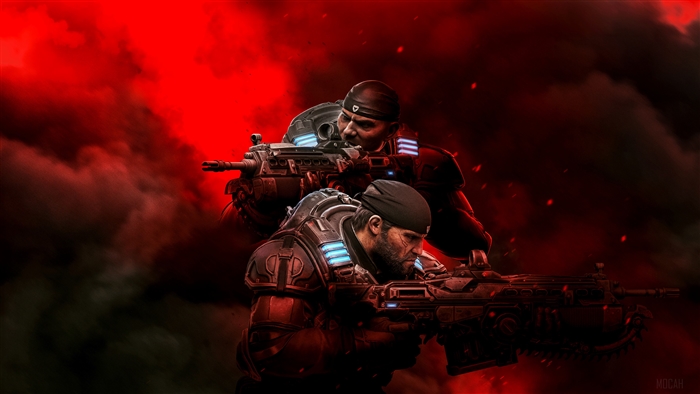 Marcus Fenix and another soldier from Gears of War