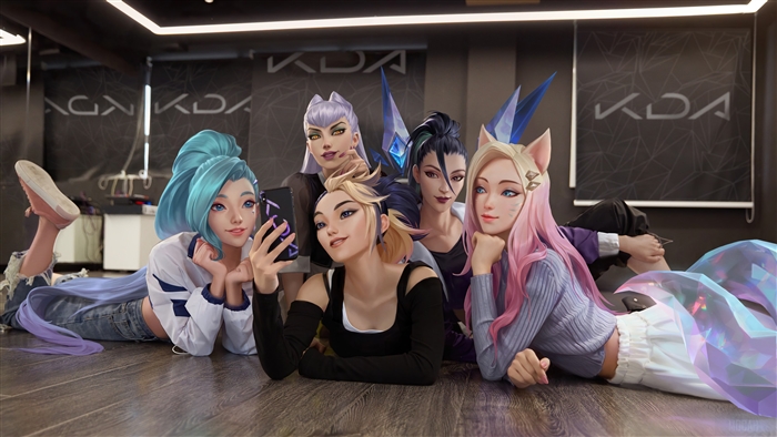 kda, more, akali, seraphine, kaisa, evelynn, ahri, lol, league of