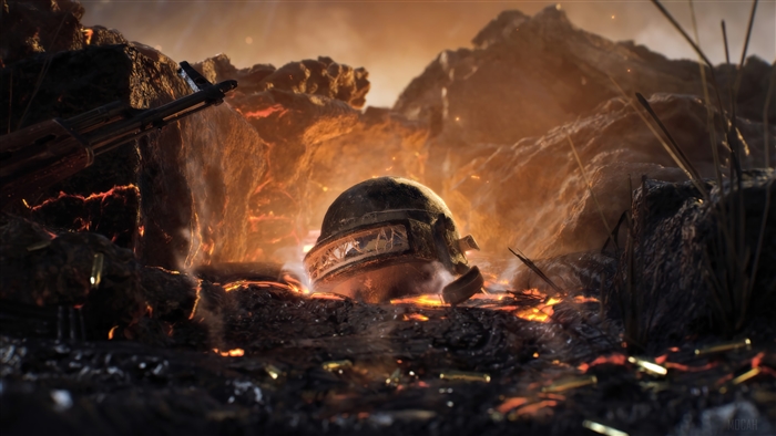 PUBG Level 4 Helmet in Volcano 4K