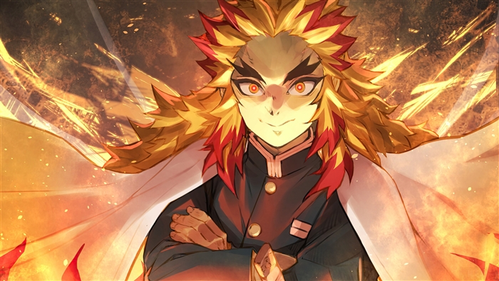 Kyojuro Rengoku Flame Pillar 4K Art