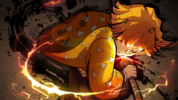 Zenitsu Agatsuma from Demon Slayer 4K Artwork