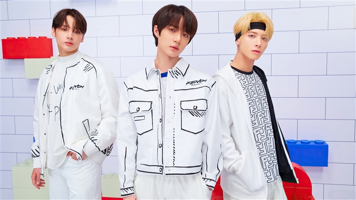 TXT Kpop members Huening Kai, Beomgyu, and Taehyun