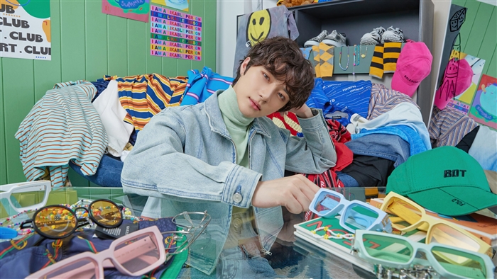 Beomgyu from TXT in Blue Hour concept