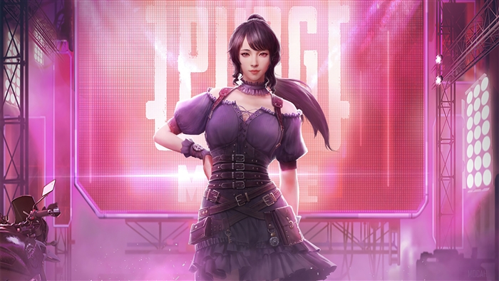 Girl from PUBG Mobile on stage