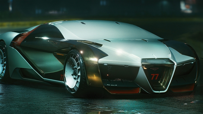 Rayfield Caliburn Hypercar from Cyberpunk 2077 4K