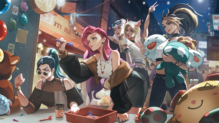 KDA 2020 Iconic Characters in Vibrant Street Scene