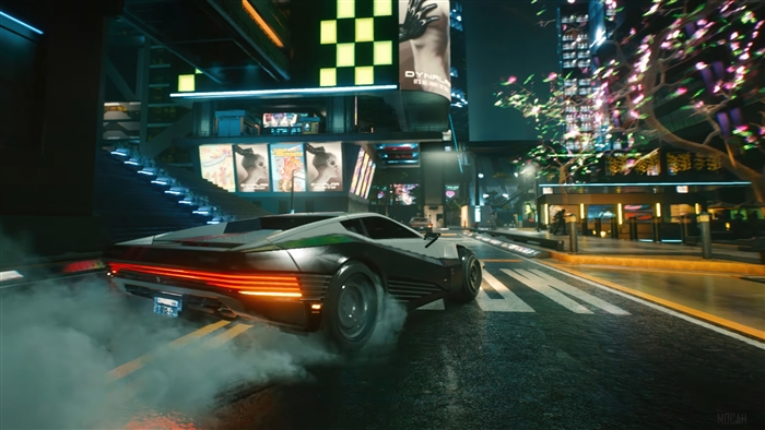 Quadra Turbo R sports car in Cyberpunk 2077 4K
