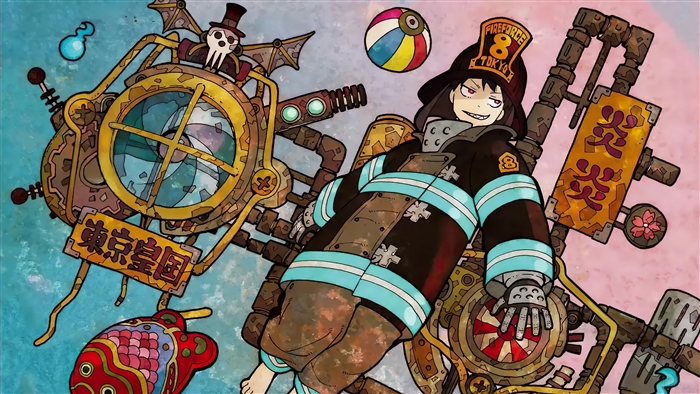 Maki Oze from Fire Force with steampunk equipment