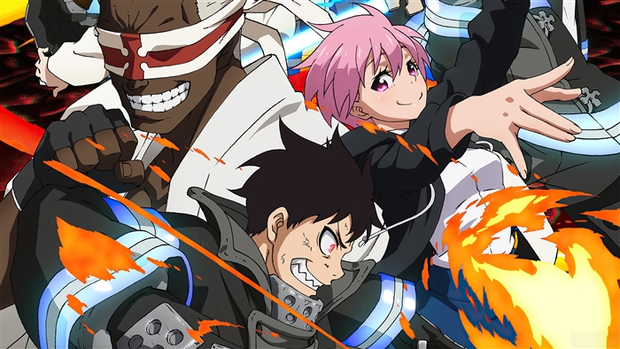 Fire Force Season 2 Poster with Shinra Kusakabe and others