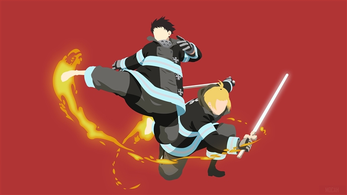 Shinra Kusakabe and Arthur Boyle from Fire Force 4K