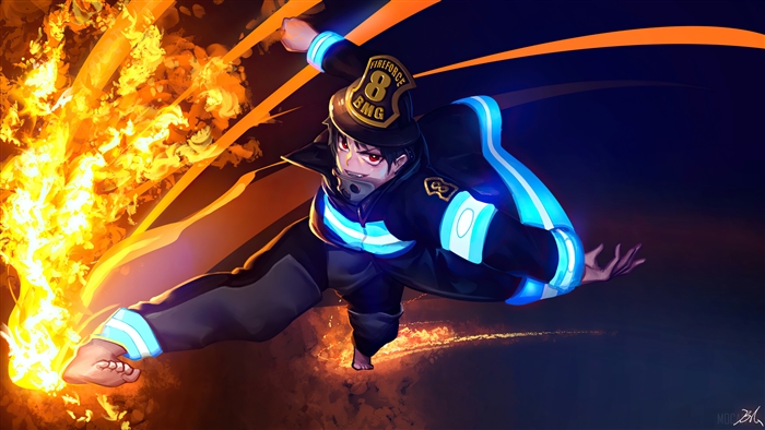 Shinra Kusakabe from Fire Force in 4K