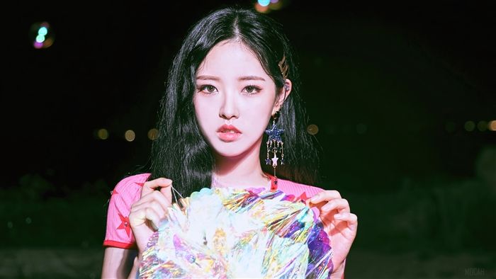 Olivia Hye from Loona in Vibrant Night Portrait 4K