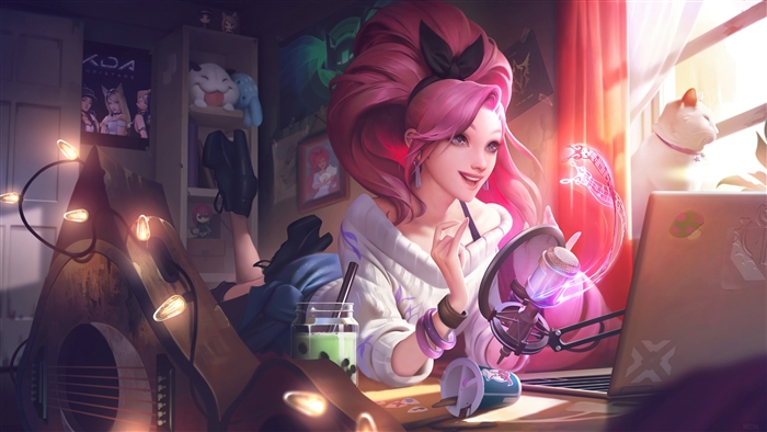 Seraphine from League of Legends KDA All Out Splash Art 4K